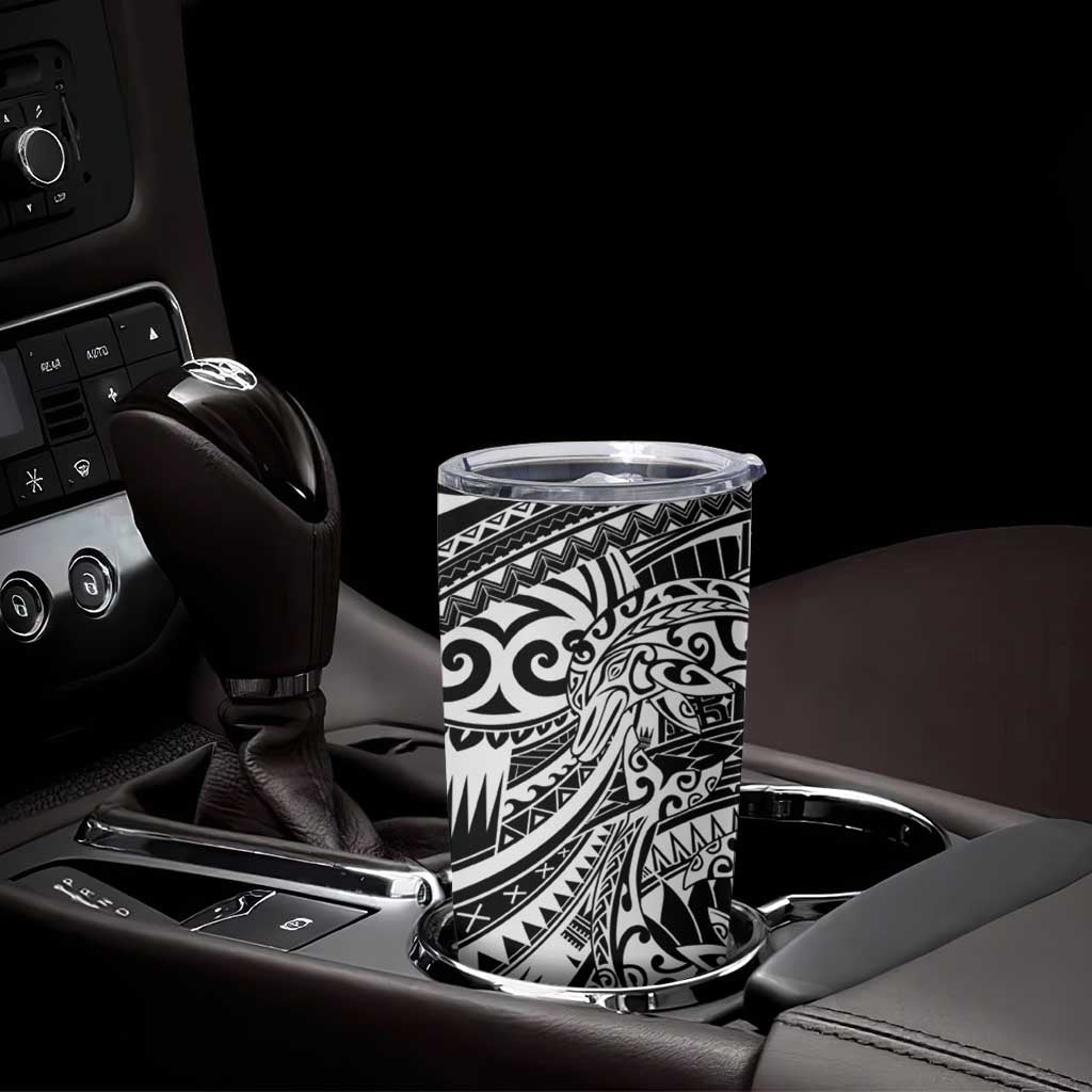 White Couple Dolphins Maori Polynesian Style Tumbler Cup