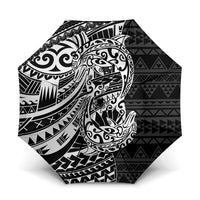 White Couple Dolphins Maori Polynesian Style Umbrella LT9 One Size Folded 11.42 inch Opened Diameter 37.4 inch White - Polynesian Pride