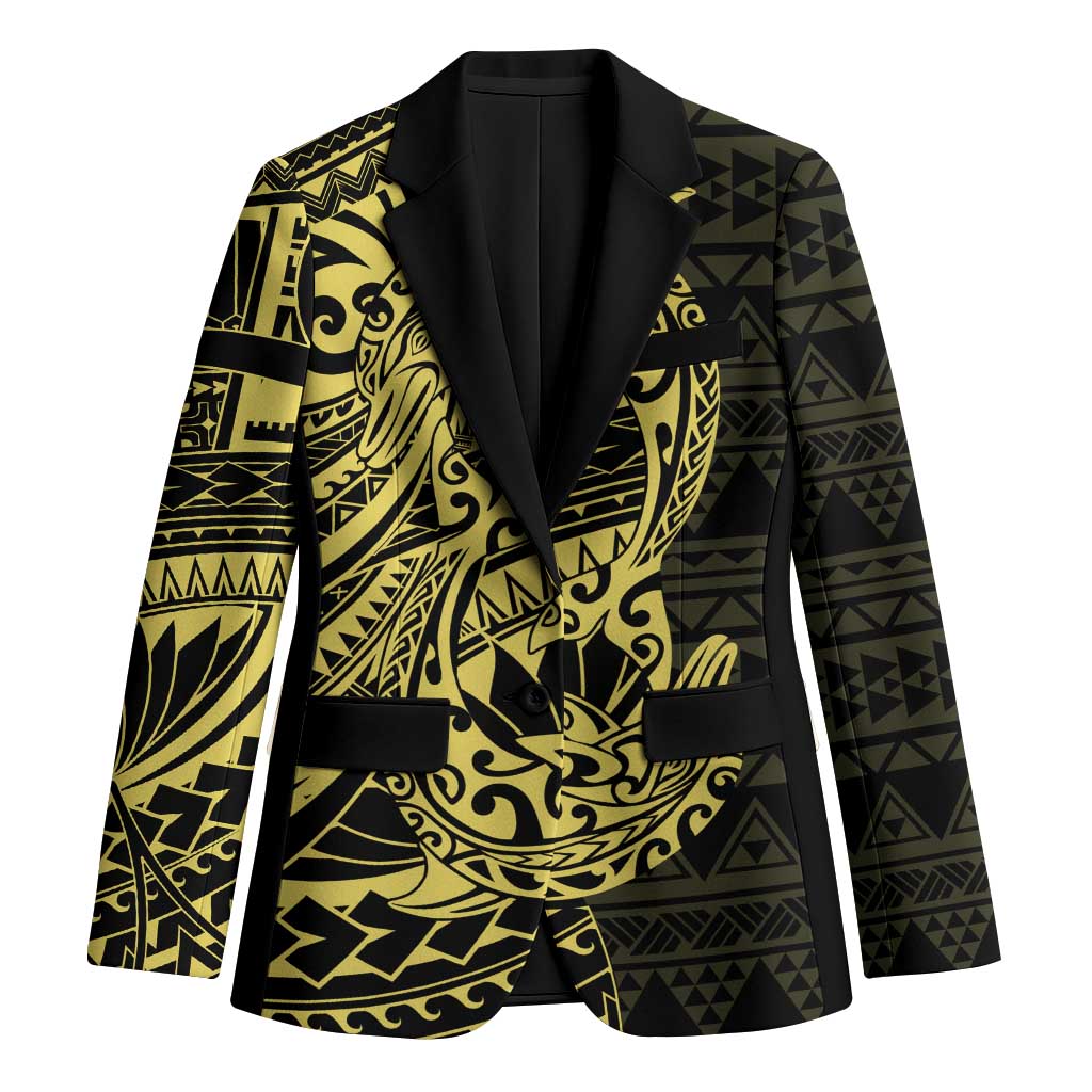 Yellow Couple Dolphins Maori Polynesian Style Blazer LT9 Unisex Yellow - Polynesian Pride