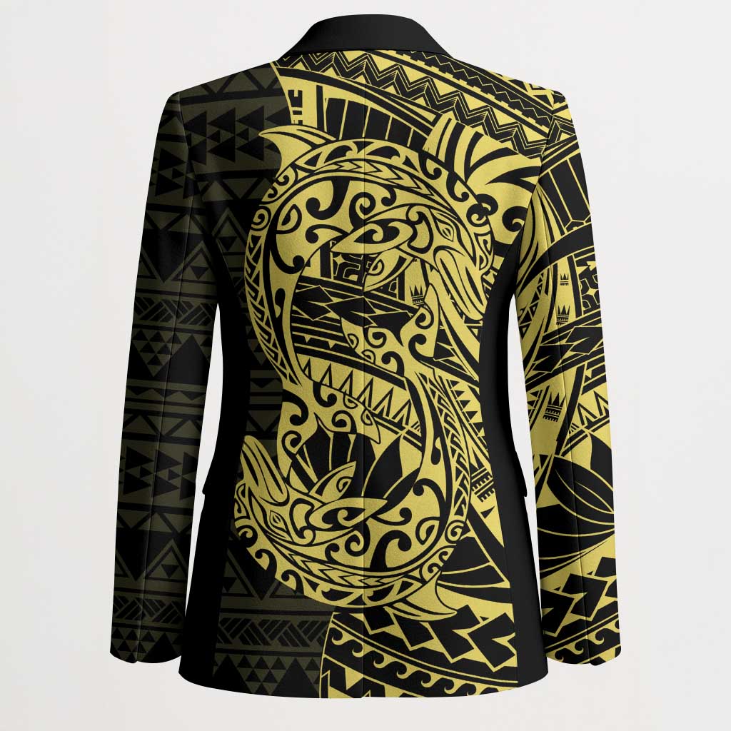 Yellow Couple Dolphins Maori Polynesian Style Blazer LT9 - Polynesian Pride