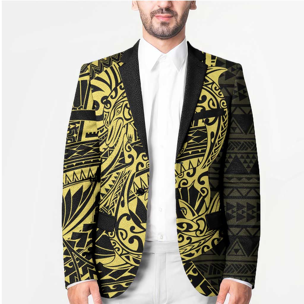 Yellow Couple Dolphins Maori Polynesian Style Blazer LT9 - Polynesian Pride