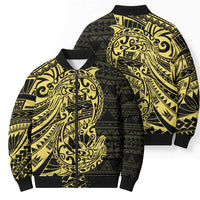 Yellow Couple Dolphins Maori Polynesian Style Bomber Puffer Jacket LT9 - Polynesian Pride