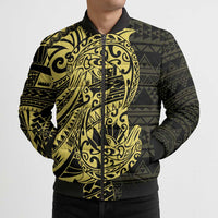 Yellow Couple Dolphins Maori Polynesian Style Bomber Puffer Jacket LT9 - Polynesian Pride
