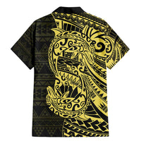 Yellow Couple Dolphins Maori Polynesian Style Family Matching Mermaid Dress and Hawaiian Shirt LT9 - Polynesian Pride