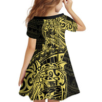 Yellow Couple Dolphins Maori Polynesian Style Family Matching Off Shoulder Short Dress and Hawaiian Shirt LT9 - Polynesian Pride