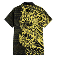 Yellow Couple Dolphins Maori Polynesian Style Family Matching Puletasi and Hawaiian Shirt LT9 - Polynesian Pride