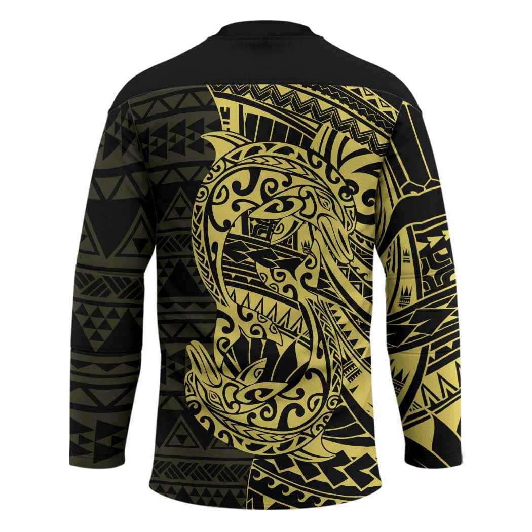 Yellow Couple Dolphins Maori Polynesian Style Hockey Jersey - Polynesian Pride