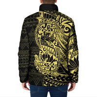 Yellow Couple Dolphins Maori Polynesian Style Padded Jacket LT9 - Polynesian Pride