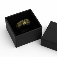 Yellow Couple Dolphins Maori Polynesian Style Spinner Ring - Polynesian Pride