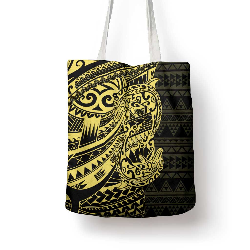Yellow Couple Dolphins Maori Polynesian Style Tote Bag - Polynesian Pride