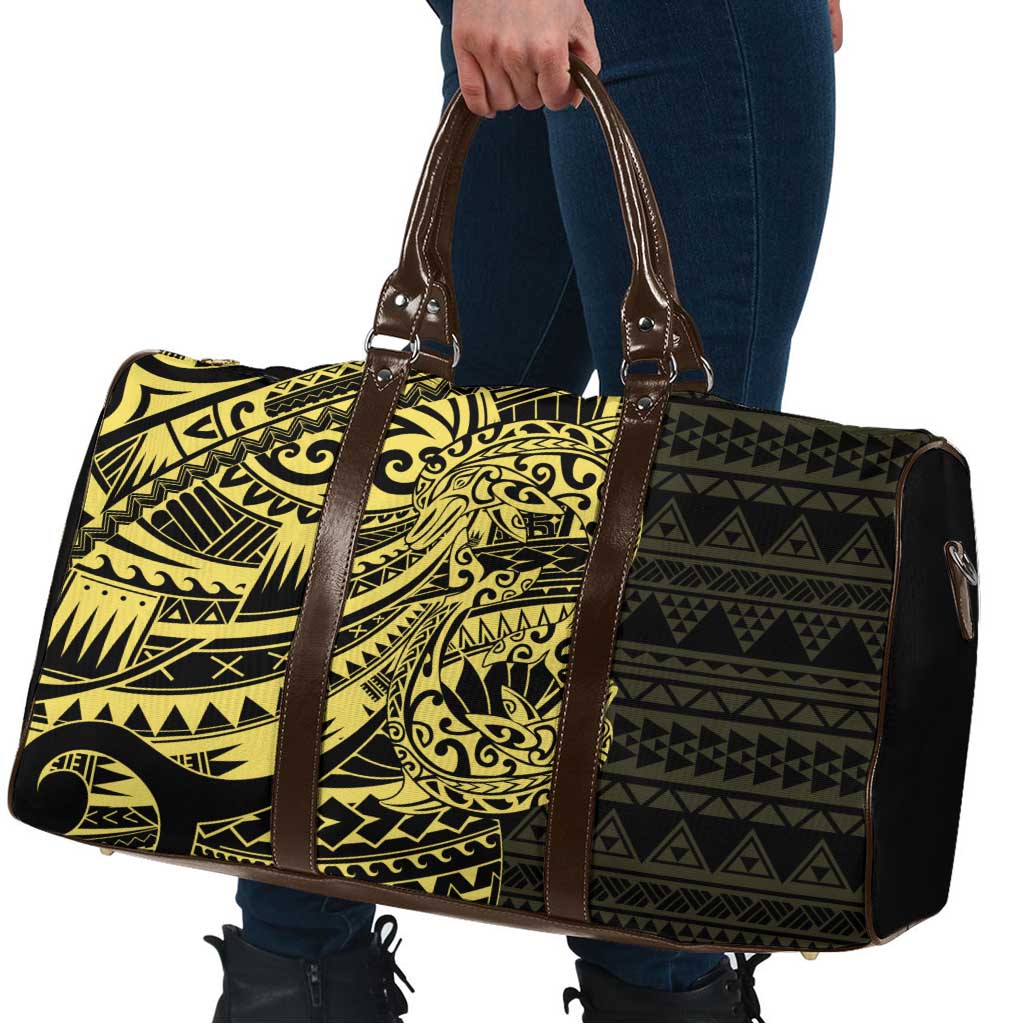Yellow Couple Dolphins Maori Polynesian Style Travel Bag - Polynesian Pride