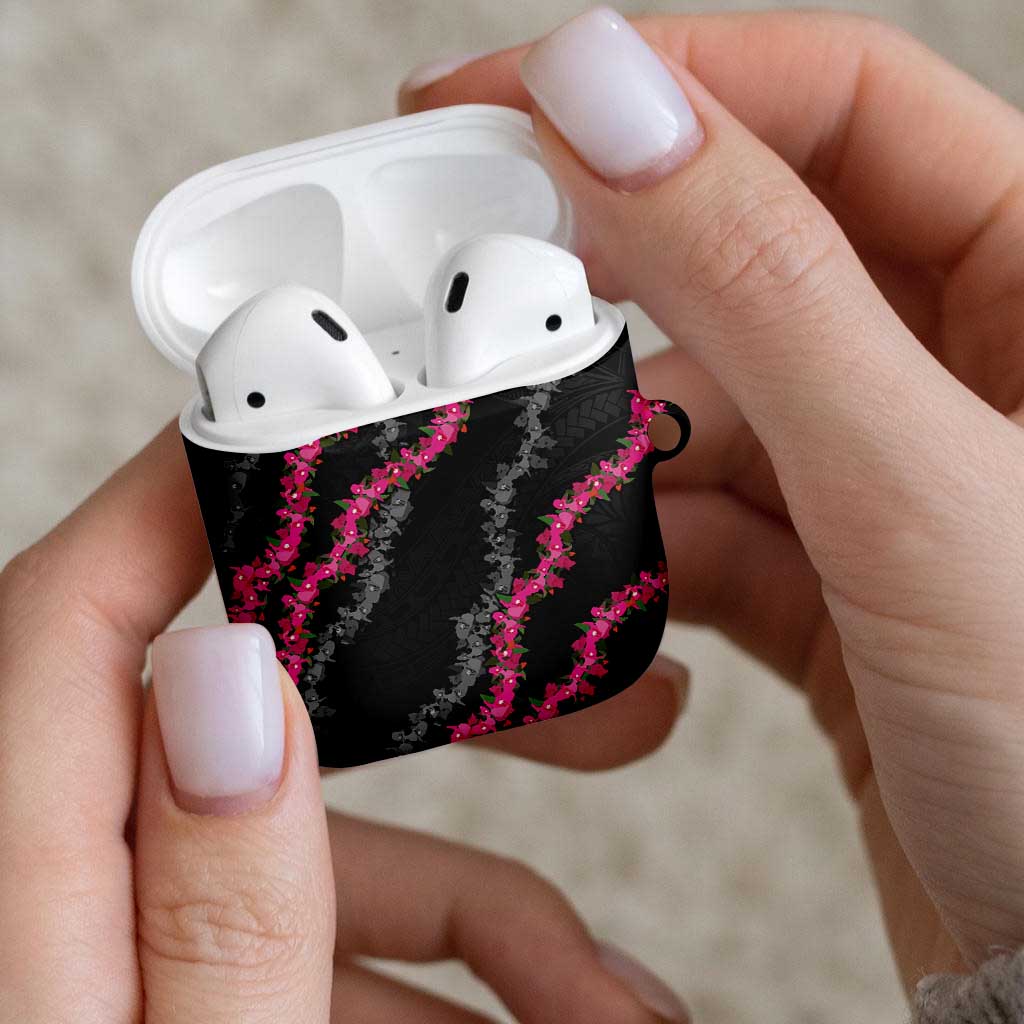 Guam Bougainvillea Lei AirPods Case Chamorro Tribal Pattern - Polynesian Pride