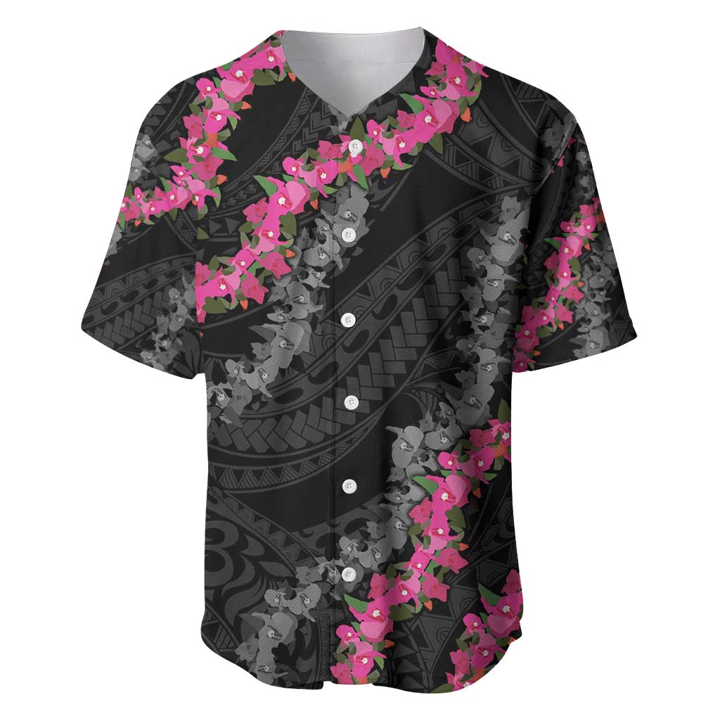 Guam Bougainvillea Lei Baseball Jersey Chamorro Tribal Pattern