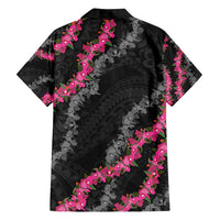 Guam Bougainvillea Lei Family Matching Long Sleeve Bodycon Dress and Hawaiian Shirt Chamorro Tribal Pattern LT9 - Polynesian Pride