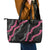Guam Bougainvillea Lei Leather Tote Bag Chamorro Tribal Pattern