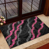 Guam Bougainvillea Lei Rubber Doormat Chamorro Tribal Pattern