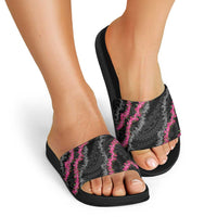 Guam Bougainvillea Lei Slide Sandals Chamorro Tribal Pattern - Polynesian Pride