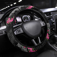 Guam Bougainvillea Lei Steering Wheel Cover Chamorro Tribal Pattern