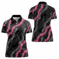 Guam Bougainvillea Lei Women Polo Shirt Chamorro Tribal Pattern LT9 - Polynesian Pride