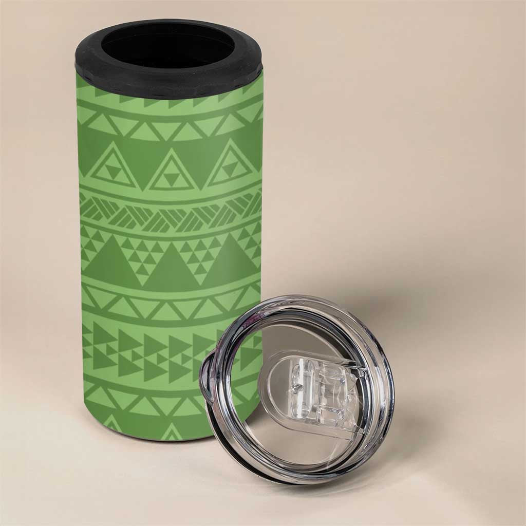 Hawaii Molokai Island Kukui Nut Flowers 4 in 1 Can Cooler Tumbler Tribal Kakau Pattern LT9 - Polynesian Pride