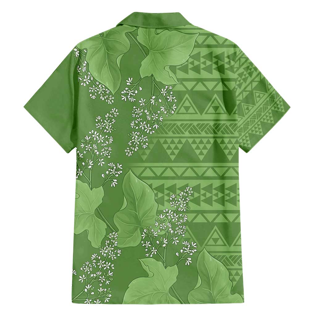 Hawaii Molokai Island Kukui Nut Flowers Family Matching Off Shoulder Maxi Dress and Hawaiian Shirt Tribal Kakau Pattern LT9 - Polynesian Pride