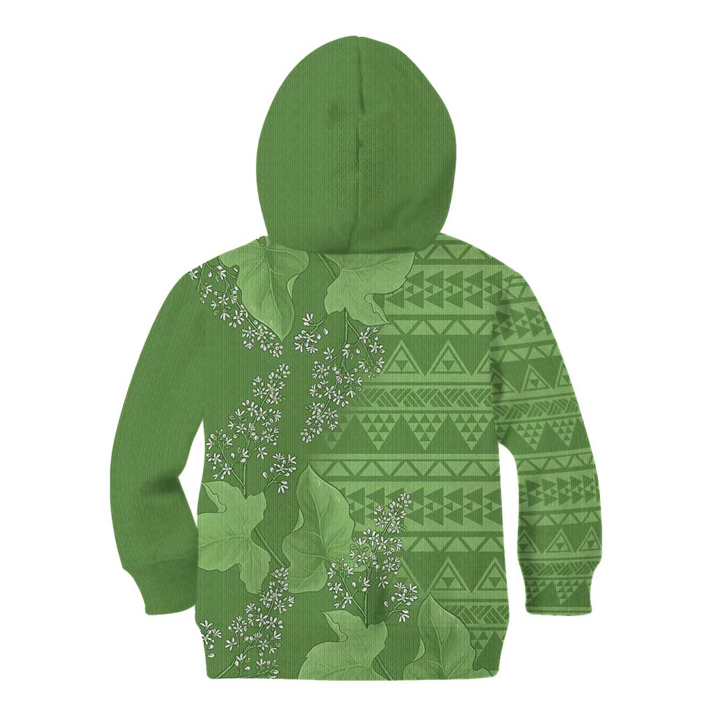 Hawaii Molokai Island Kukui Nut Flowers Kid Hoodie Tribal Kakau Pattern LT9 - Polynesian Pride
