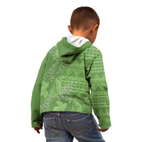 Hawaii Molokai Island Kukui Nut Flowers Kid Hoodie Tribal Kakau Pattern LT9 - Polynesian Pride