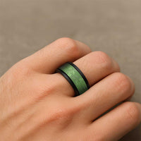 Hawaii Molokai Island Kukui Nut Flowers Spinner Ring Tribal Kakau Pattern - Polynesian Pride