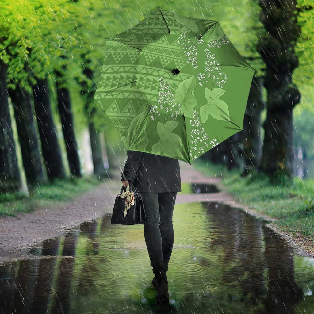 Hawaii Molokai Island Kukui Nut Flowers Umbrella Tribal Kakau Pattern - Polynesian Pride