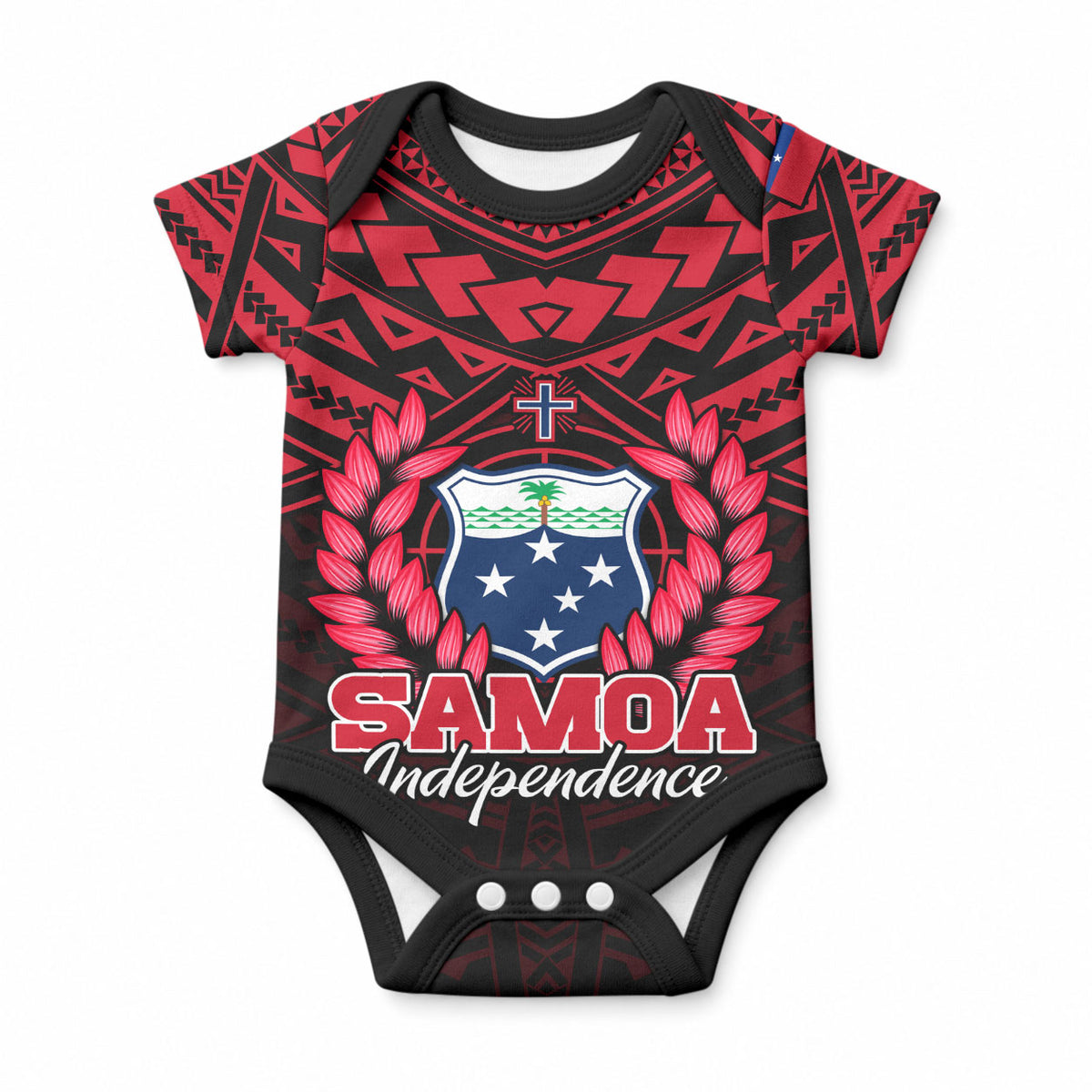 Samoa Independence Day Baby Onesie Ulafa Polynesian Unique Red No1 LT9 Red - Polynesian Pride
