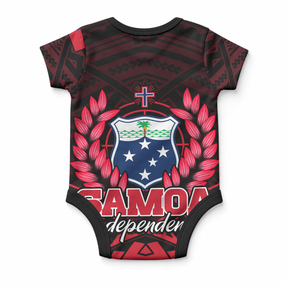 Samoa Independence Day Baby Onesie Ulafa Polynesian Unique Red No2 LT9 - Polynesian Pride