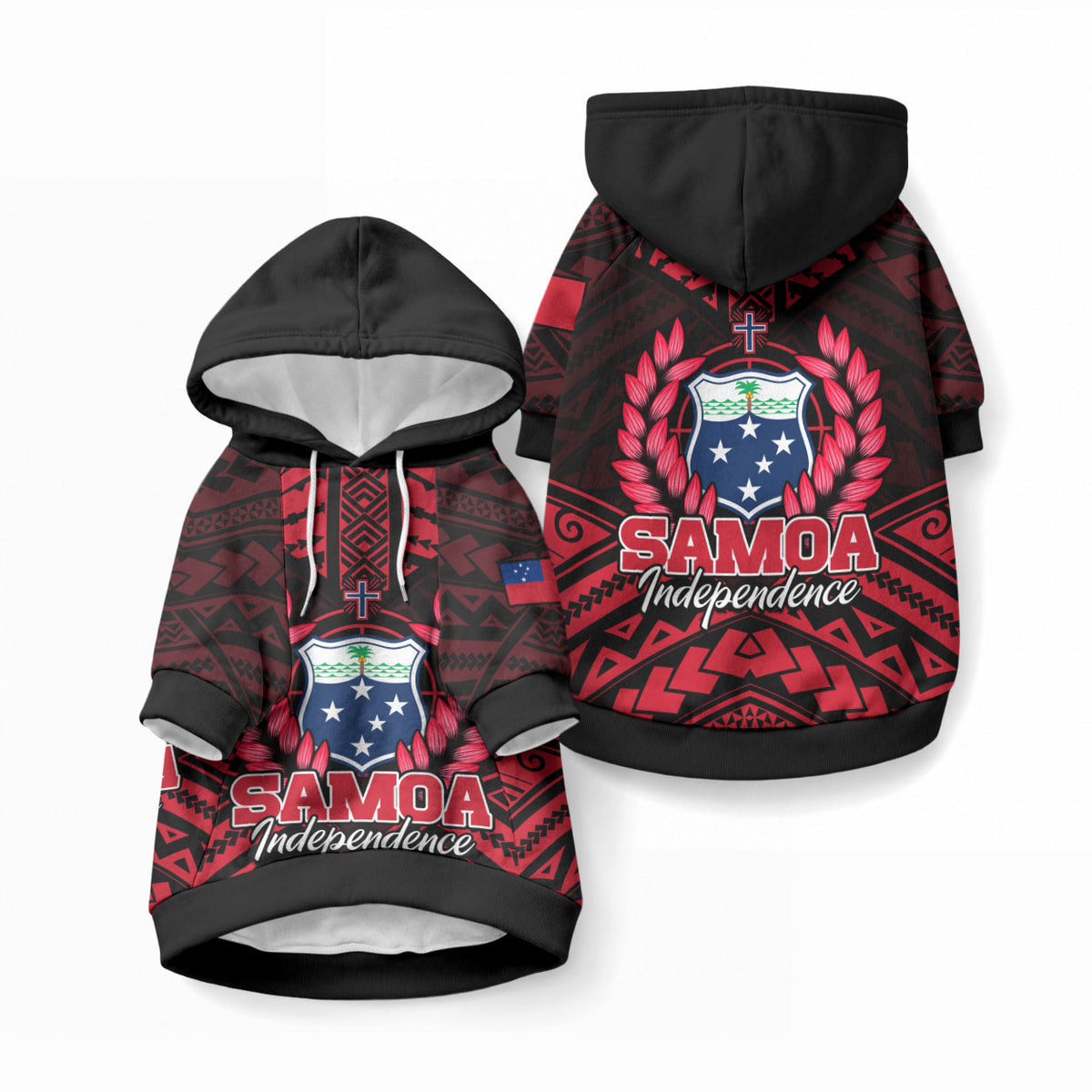 Samoa Independence Day Pet Hoodie Ulafa Polynesian Unique Red No3 LT9 Pullover Red - Polynesian Pride
