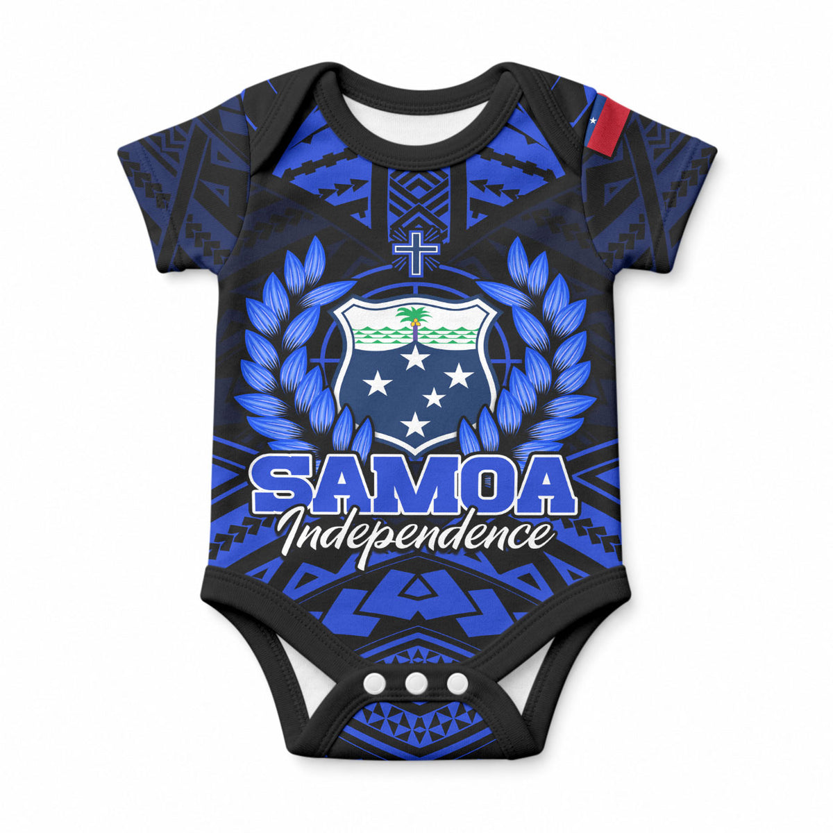 Samoa Independence Day Baby Onesie Ulafa Polynesian Unique Blue No3 LT9 Blue - Polynesian Pride