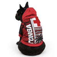 Tonga Kupesi Ngatu Pet Hoodie Proud Tonga with Flag and Palm Tree LT9 - Polynesian Pride