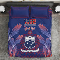 Custom Samoa 1962 Independence Day Custom Bedding Set Manuia le Aso Tuto'atasi Ula Nifo Blue Art LT9 Blue - Polynesian Pride