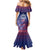 Custom Samoa 1962 Independence Day Custom Family Matching Mermaid Dress and Hawaiian Shirt Manuia le Aso Tuto'atasi Ula Nifo Blue Art