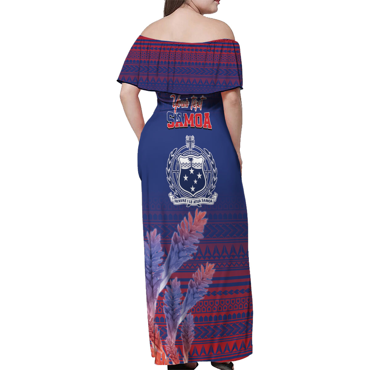 Custom Samoa 1962 Independence Day Custom Family Matching Off Shoulder Maxi Dress and Hawaiian Shirt Manuia le Aso Tuto'atasi Ula Nifo Blue Art LT9 - Polynesian Pride