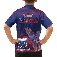 Custom Samoa 1962 Independence Day Custom Family Matching Puletasi and Hawaiian Shirt Manuia le Aso Tuto'atasi Ula Nifo Blue Art LT9 - Polynesian Pride