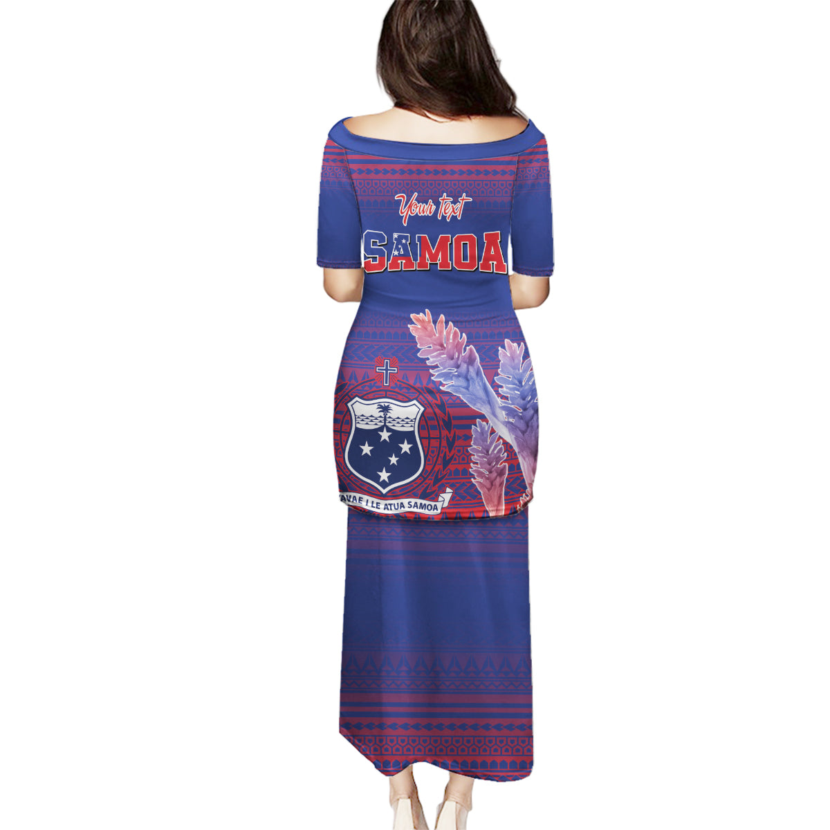 Custom Samoa 1962 Independence Day Custom Family Matching Puletasi and Hawaiian Shirt Manuia le Aso Tuto'atasi Ula Nifo Blue Art LT9 - Polynesian Pride