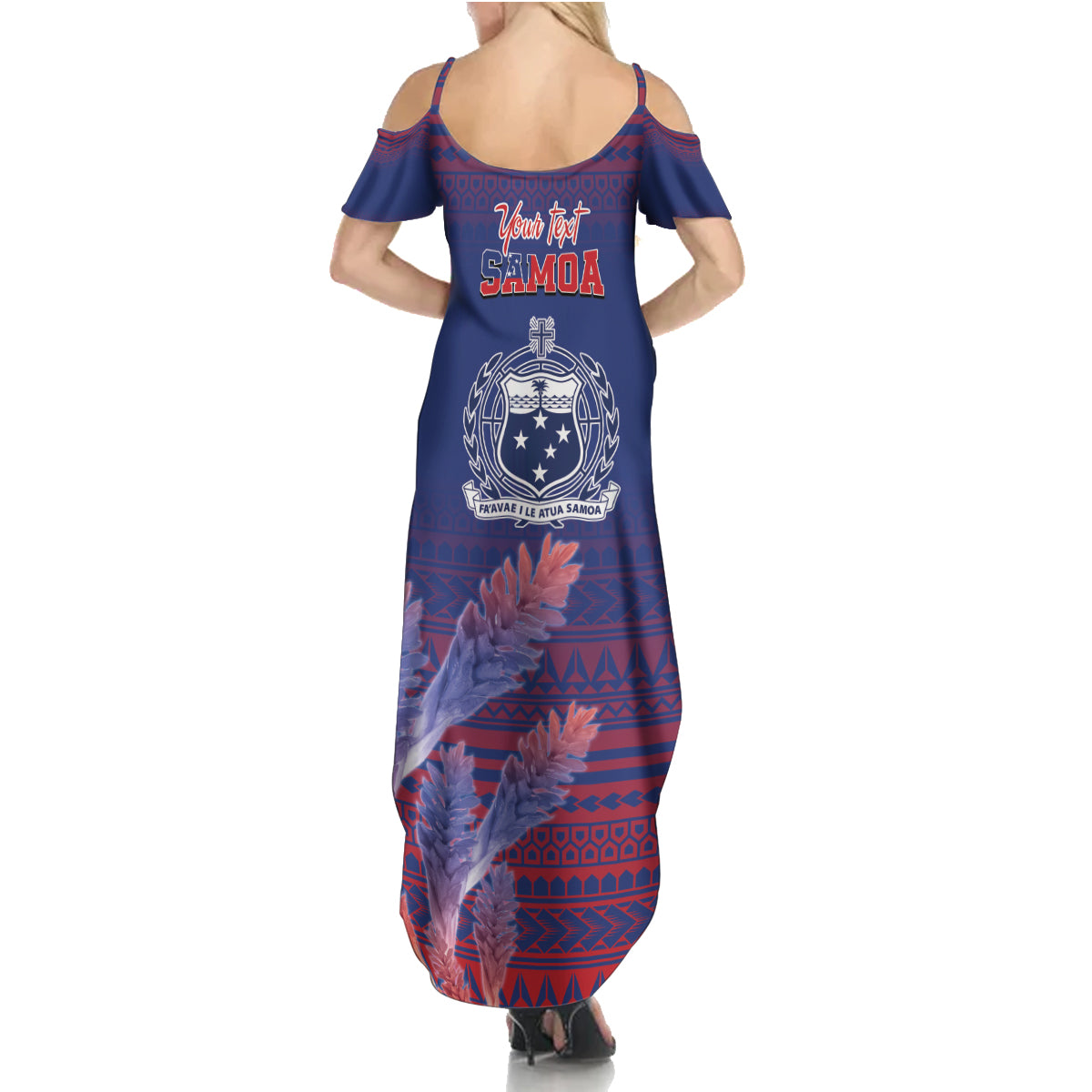 Custom Samoa 1962 Independence Day Custom Family Matching Summer Maxi Dress and Hawaiian Shirt Manuia le Aso Tuto'atasi Ula Nifo Blue Art LT9 - Polynesian Pride