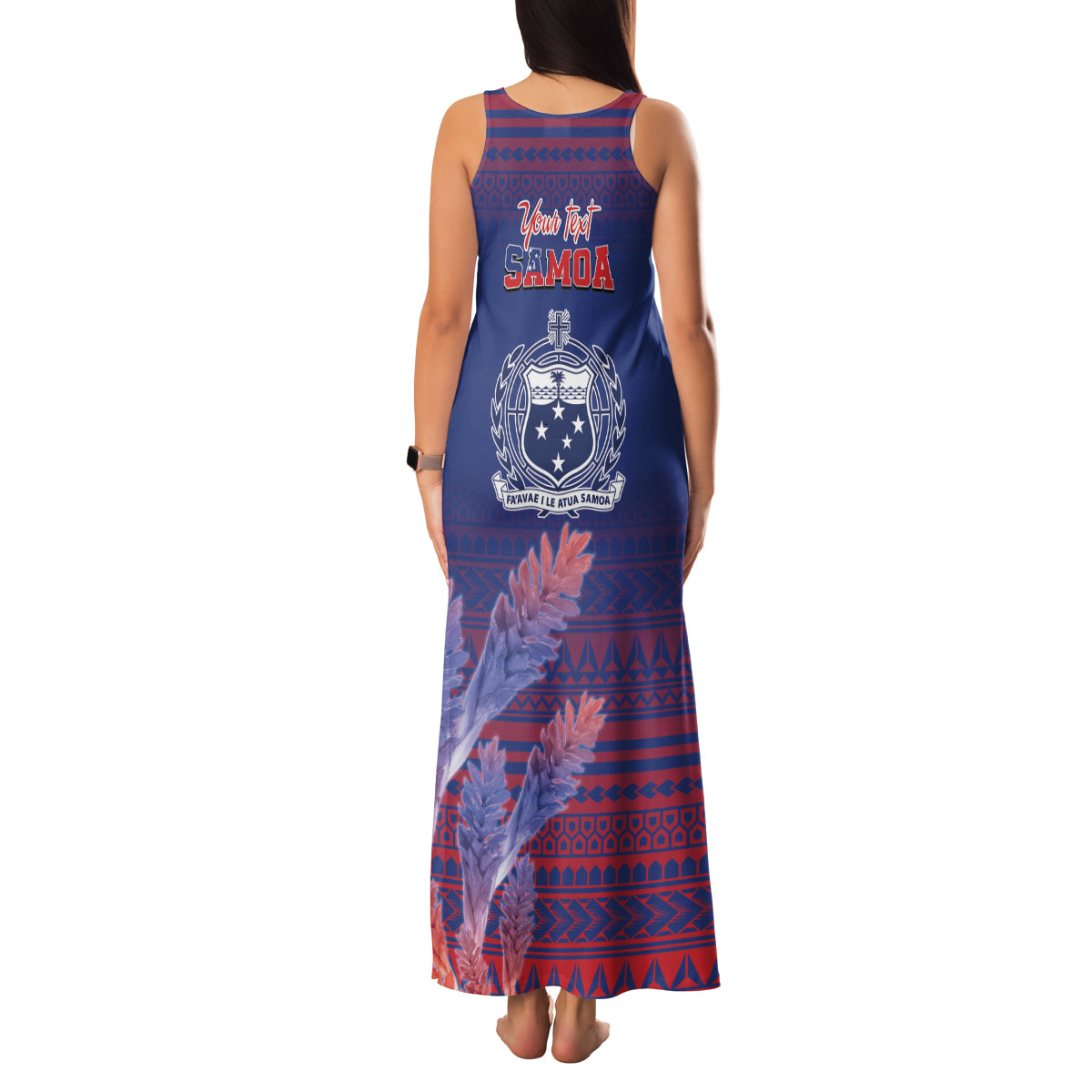 Custom Samoa 1962 Independence Day Custom Family Matching Tank Maxi Dress and Hawaiian Shirt Manuia le Aso Tuto'atasi Ula Nifo Blue Art LT9 - Polynesian Pride