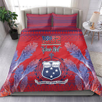 Custom Samoa 1962 Independence Day Custom Bedding Set Manuia le Aso Tuto'atasi Ula Nifo Red Art LT9 - Polynesian Pride