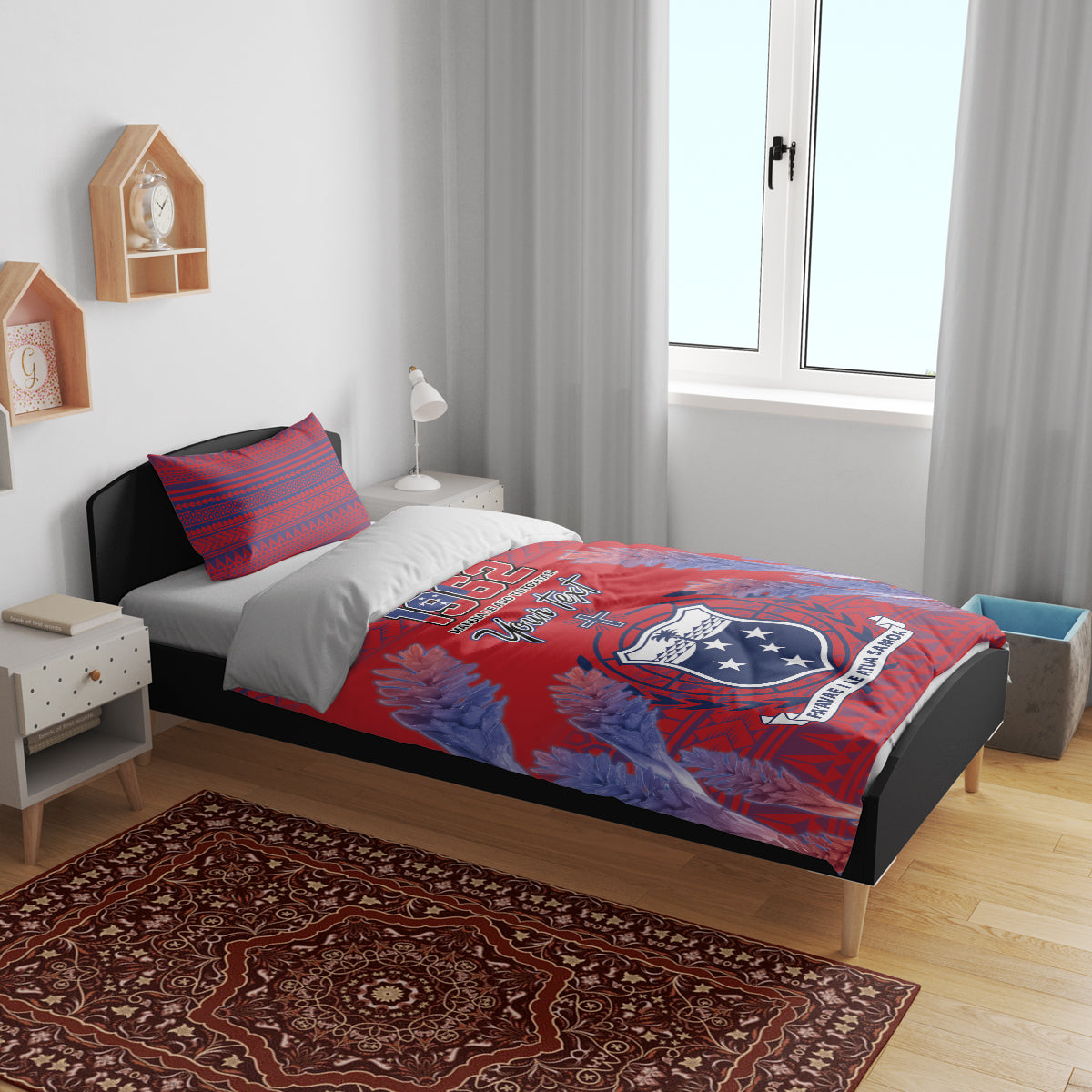 Custom Samoa 1962 Independence Day Custom Bedding Set Manuia le Aso Tuto'atasi Ula Nifo Red Art LT9 - Polynesian Pride