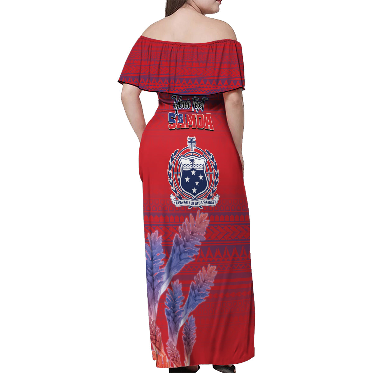 Custom Samoa 1962 Independence Day Custom Family Matching Off Shoulder Maxi Dress and Hawaiian Shirt Manuia le Aso Tuto'atasi Ula Nifo Red Art LT9 - Polynesian Pride