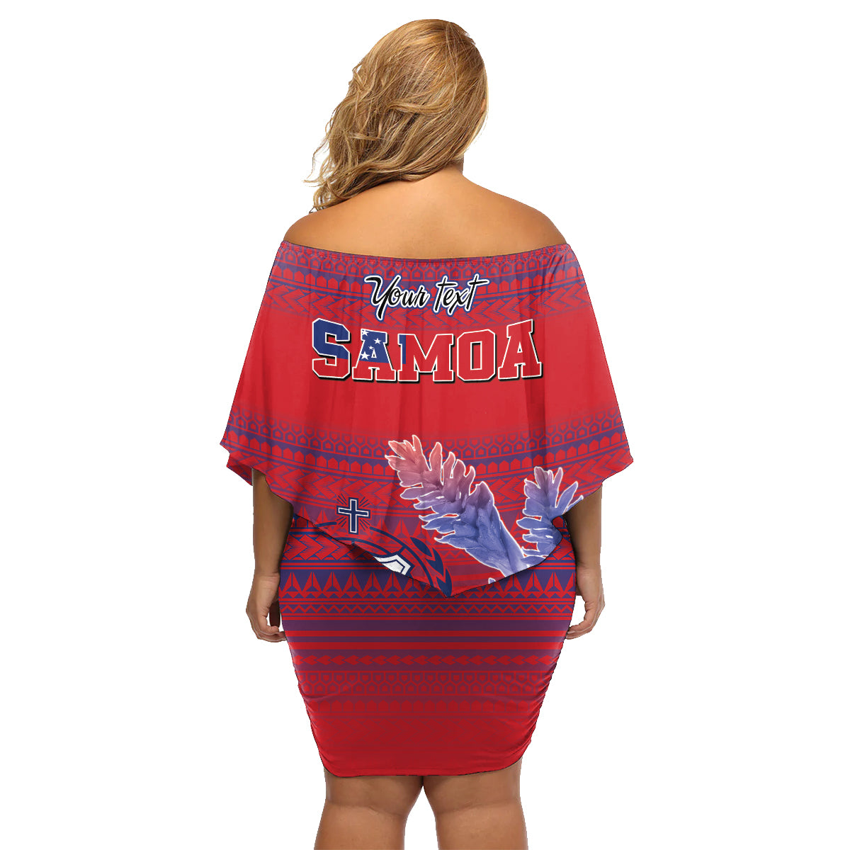 Custom Samoa 1962 Independence Day Custom Family Matching Off Shoulder Short Dress and Hawaiian Shirt Manuia le Aso Tuto'atasi Ula Nifo Red Art LT9 - Polynesian Pride