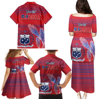 Custom Samoa 1962 Independence Day Custom Family Matching Puletasi and Hawaiian Shirt Manuia le Aso Tuto'atasi Ula Nifo Red Art LT9 - Polynesian Pride