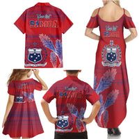 Custom Samoa 1962 Independence Day Custom Family Matching Summer Maxi Dress and Hawaiian Shirt Manuia le Aso Tuto'atasi Ula Nifo Red Art LT9 - Polynesian Pride