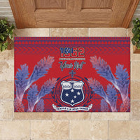 Custom Samoa 1962 Independence Day Custom Rubber Doormat Manuia le Aso Tuto'atasi Ula Nifo Red Art LT9 - Polynesian Pride