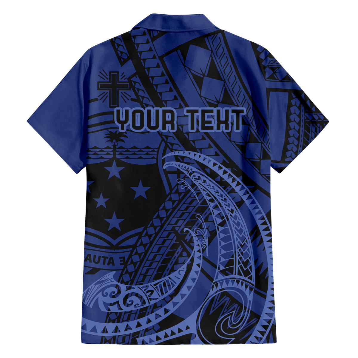 Custom Samoa 62nd Manuia le Aso Tuto'atasi Family Matching Off Shoulder Short Dress and Hawaiian Shirt Samoan Tatau Blue Art LT9 - Polynesian Pride