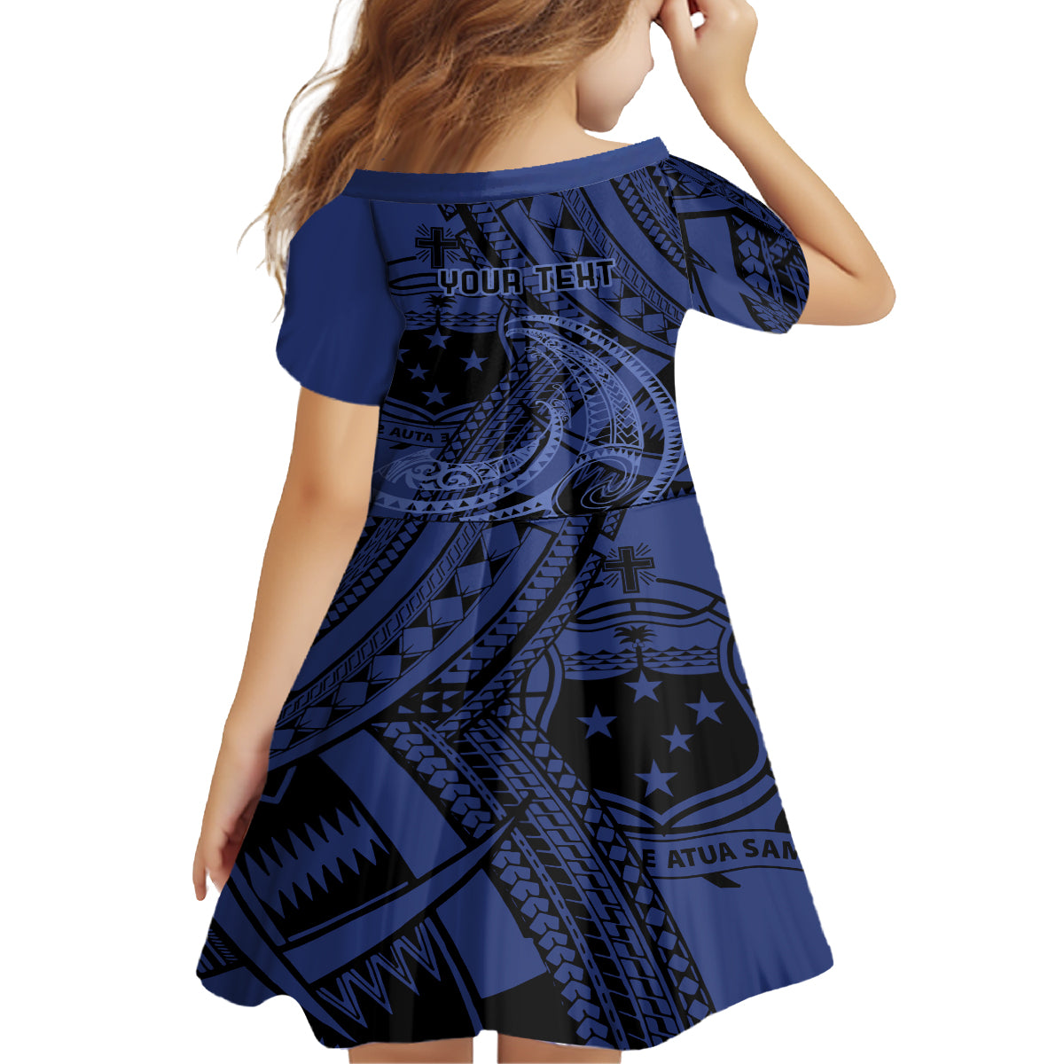 Custom Samoa 62nd Manuia le Aso Tuto'atasi Family Matching Puletasi and Hawaiian Shirt Samoan Tatau Blue Art LT9 - Polynesian Pride